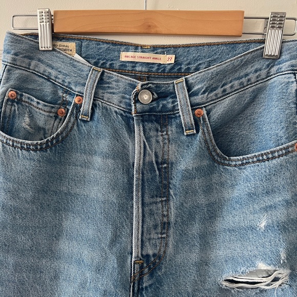 NWOT Levi’s Premium Ribcage Straight ankle denim high rise jeans 27w 29l light - Picture 4 of 13